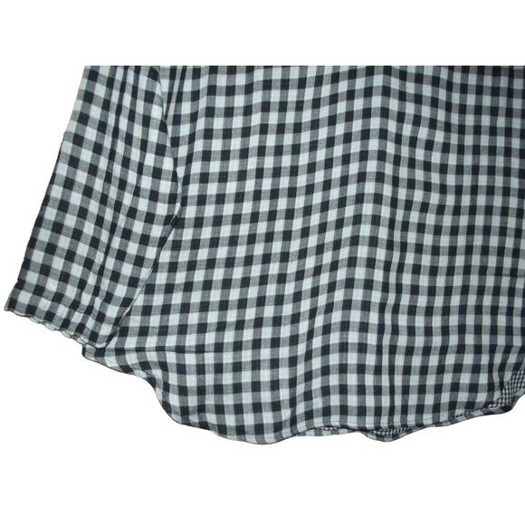 Christopher & Banks Blouse Womens Large Blue Plaid tunic v-neck rayon country - Picture 6 of 15